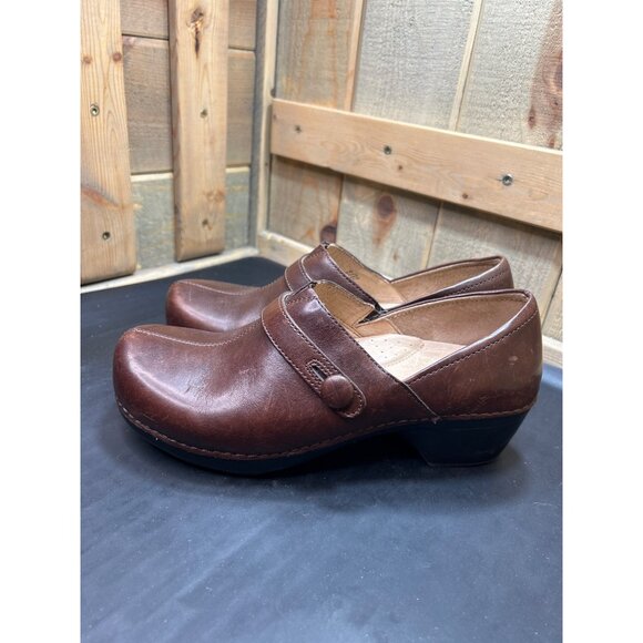 Dansko Womens Brown Leather Slip-On Clog Shoes Size 11-11.5 - Picture 5 of 8
